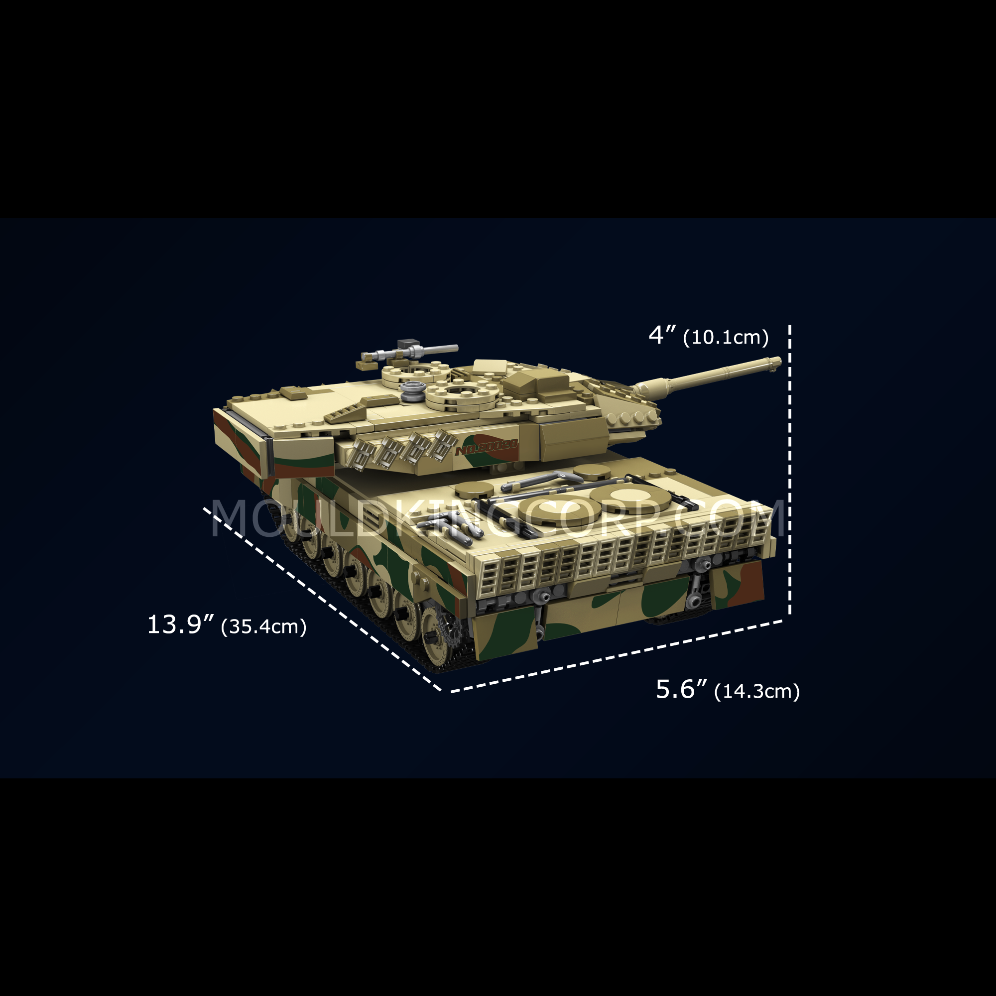Mould King 20020S Remote Control LEGO-Compatible Tank Building Kit - 1100 Piece Military Model Set for Adults & Teens | STEM Toy Gift for Tank Enthusiasts | Battle Simulation & Collectible Display