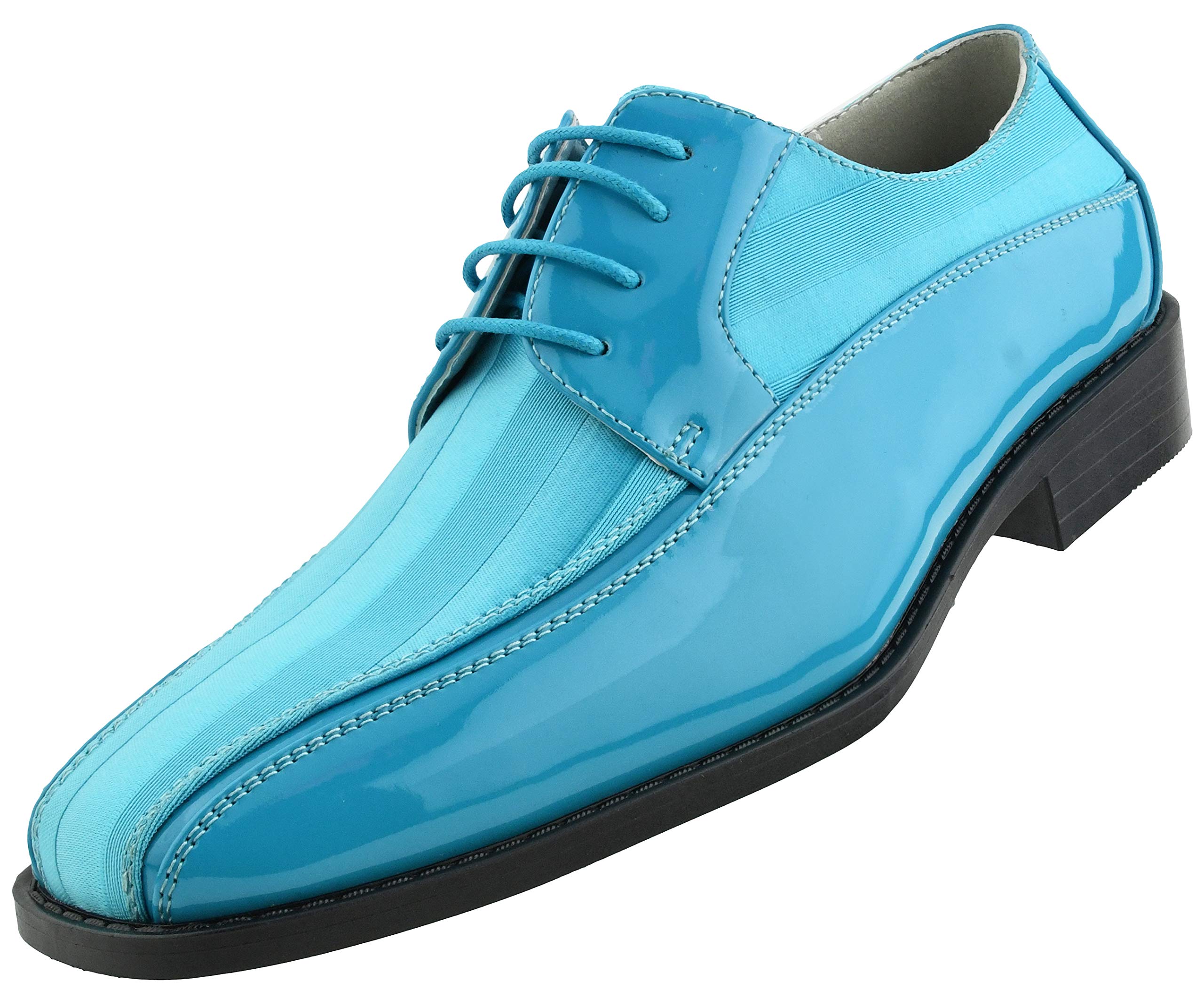 Viotti 179 Men's Oxford Dress Shoes - Classic Striped Satin & Patent Leather Formal Shoes for Wedding, Tuxedo & Business Occasions - Comfortable Men's Casual Dress Shoes for Work, Parties & Special Events
