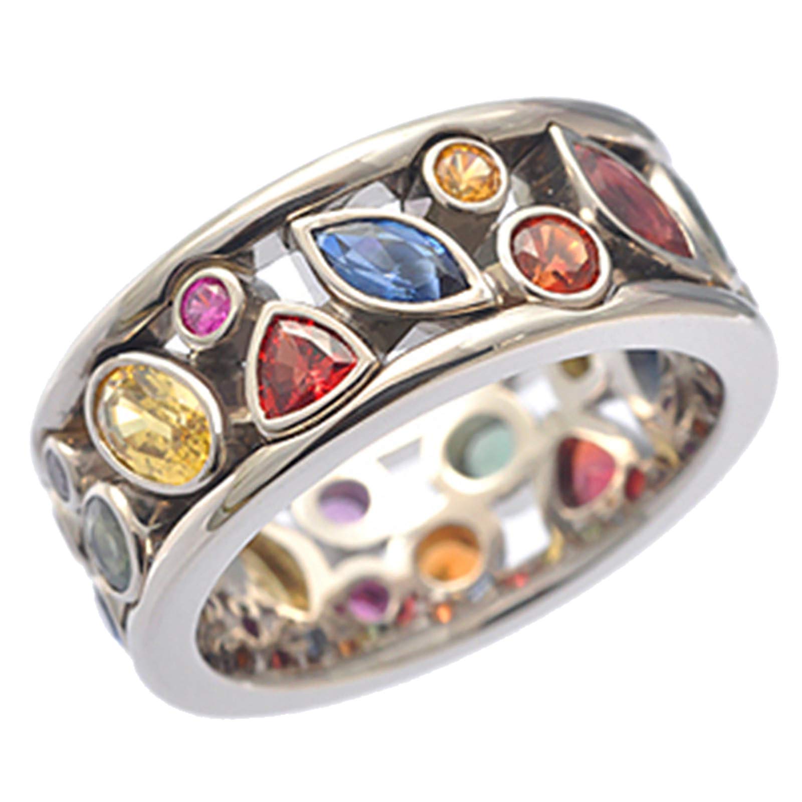 Elegant Copper Wedding Ring for Women - White Gemstone Jewelry Set Size 6-10 | Perfect for Bridal, Engagement, Anniversary & Special Occasion Gifts