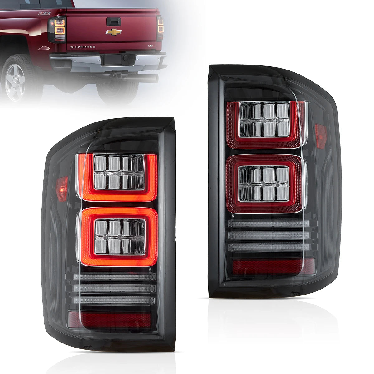 2014-2018 Chevrolet Silverado LED Tail Light Assembly with Dynamic Welcome Lighting - Upgrade for Enhanced Visibility & Style (Perfect for Night Driving & Custom Truck Mods)