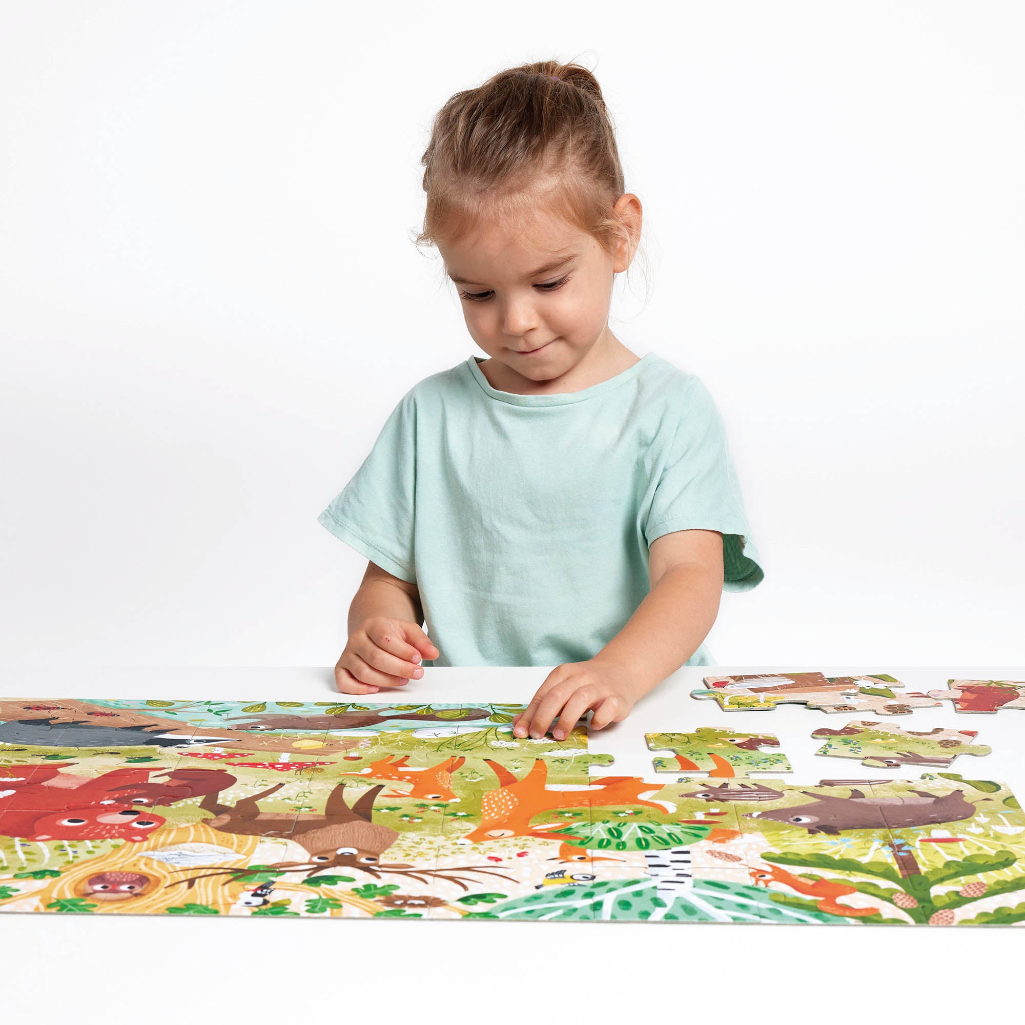 Banana Panda Forest Animals Jumbo Puzzle - 40 Piece Large Floor Puzzle for Kids, Educational Woodland Animal Toys for Toddlers Ages 3-5 - Perfect for Classroom, Playroom & Birthday Gifts