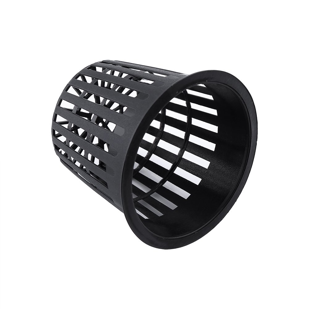 Fydun 10-Pack Heavy Duty Mesh Pot Net Cup Baskets - Durable Plastic Hydroponic Plant Grow Baskets for Hydroponics, Aquaponics & Orchids (Black) | Perfect for Indoor Gardening, Herb Cloning & Vertical Farming Systems