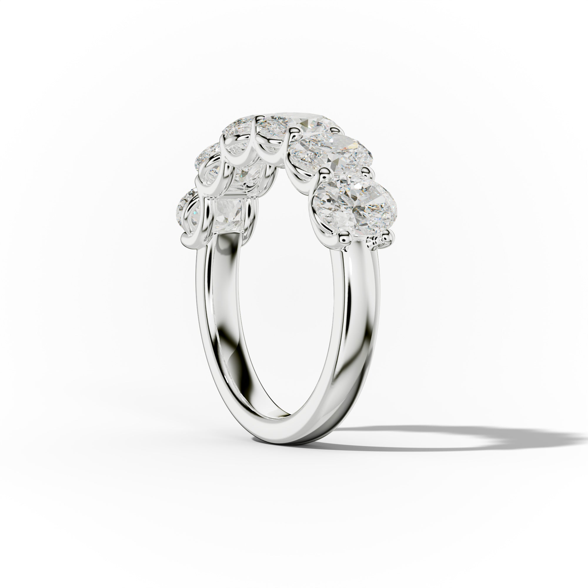 3.0 Carat Oval Cut Diamond Anniversary Band for Women - 14K White Gold Wedding Ring - Elegant Stackable Bridal Jewelry for Anniversary, Engagement & Special Occasions