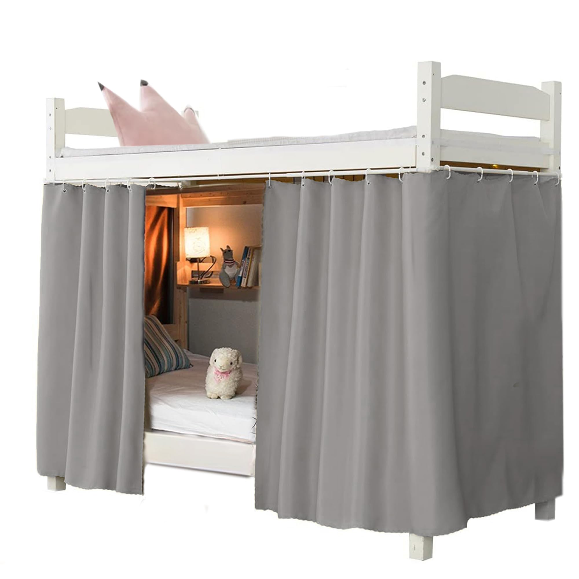 Blackout Bed Canopy Curtain for Dorm & Home - Thick Solid Fabric Bunk Bed Privacy Curtain - Single Sleeper Bed Tent for Men & Women - Perfect for College Dorms, Privacy Sleeping & Room Decor