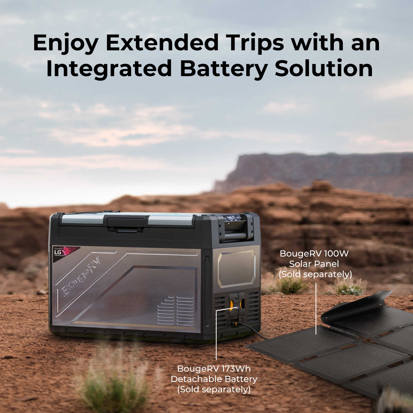 BougeRV Rocky 55QT 12V Dual Zone Portable Car Refrigerator Freezer - Perfect for Camping, Road Trips & Outdoor Adventures