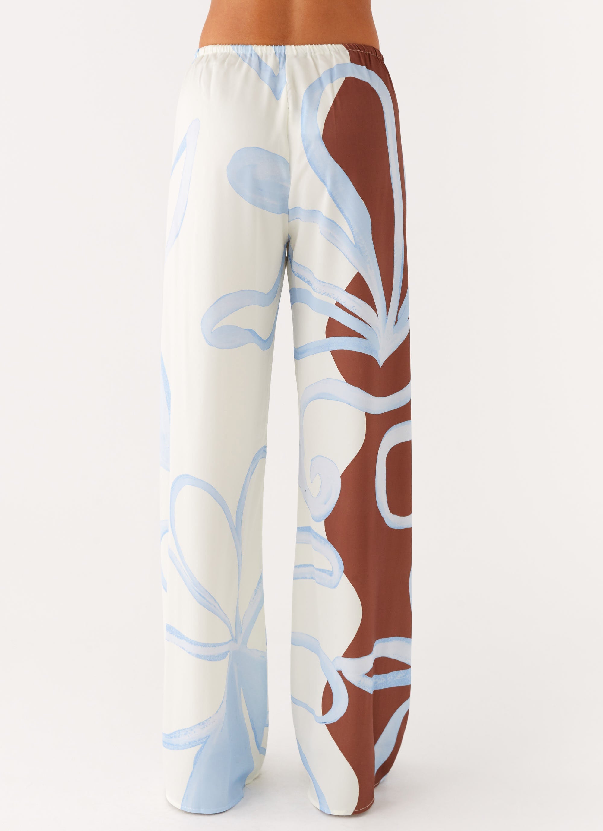Deacon Low Rise Pants for Women - Stylish Bloom Wave Print Floral Pants | Comfortable Stretch Fabric | Perfect for Casual Wear, Summer Outfits & Beach Vacations