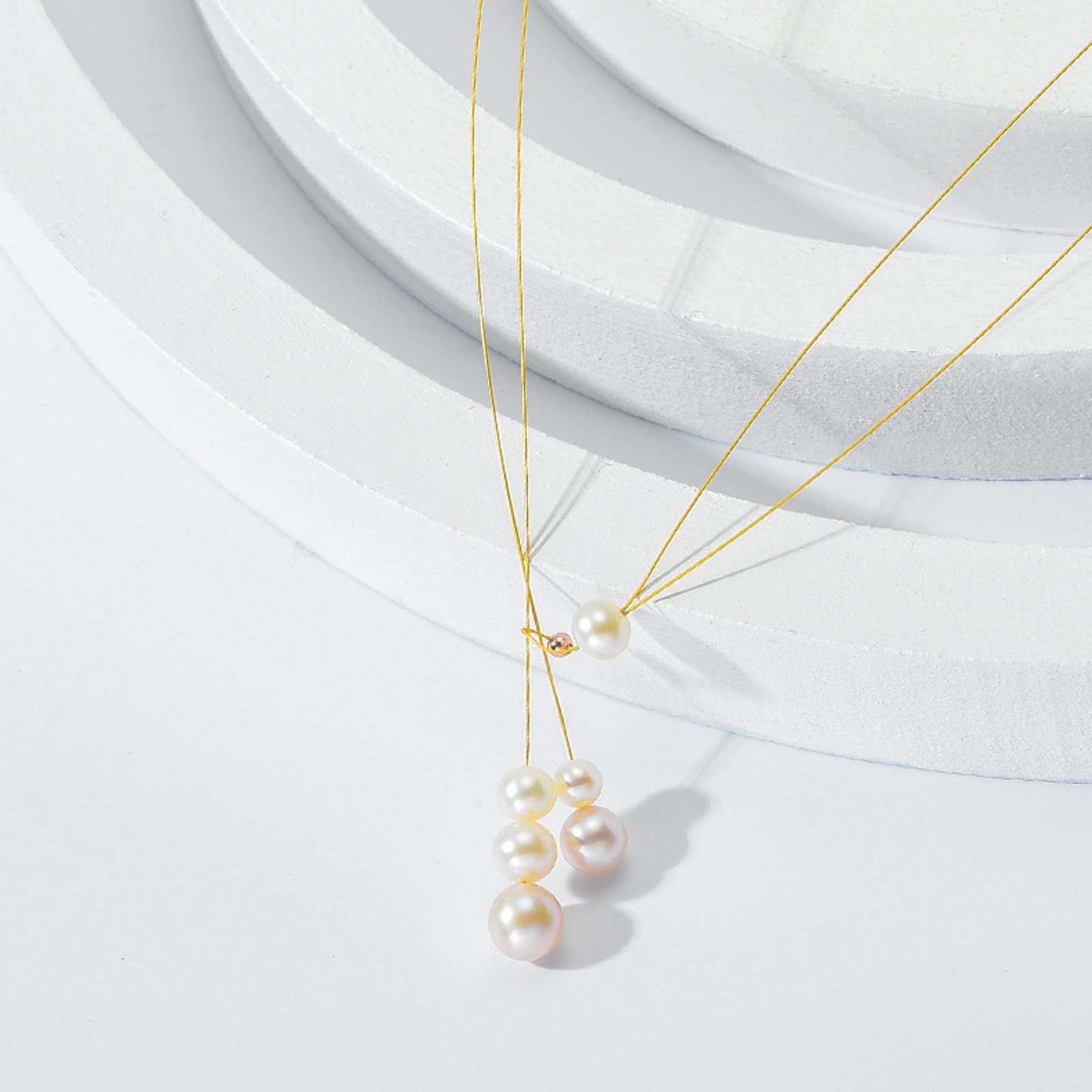 Elegant Round Freshwater Pearl Necklace for Women - Simple & Stylish Pearl Jewelry Gift with Pendant - Perfect for Weddings, Parties & Everyday Wear