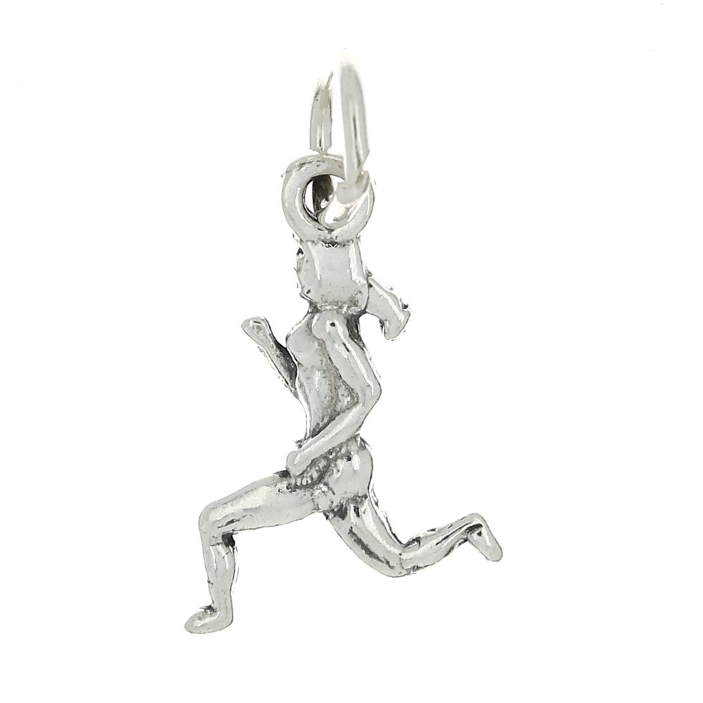 LGU Sterling Silver Oxidized Double-Sided Running Charm Pendant for Women - Perfect for Joggers, Runners & Athletes | Gym Jewelry, Sports Gift Idea