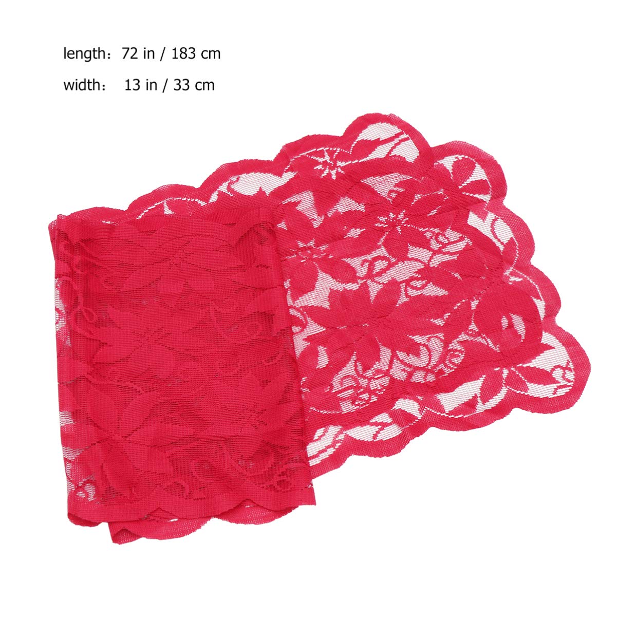 Elegant Red Rustic Table Runner for Wedding, Dinner, Party & Christmas Decor - Poinsettia Lace Tablecloth for Banquet, Dresser & Holiday Decorations - Perfect for Festive Celebrations and Home Decor