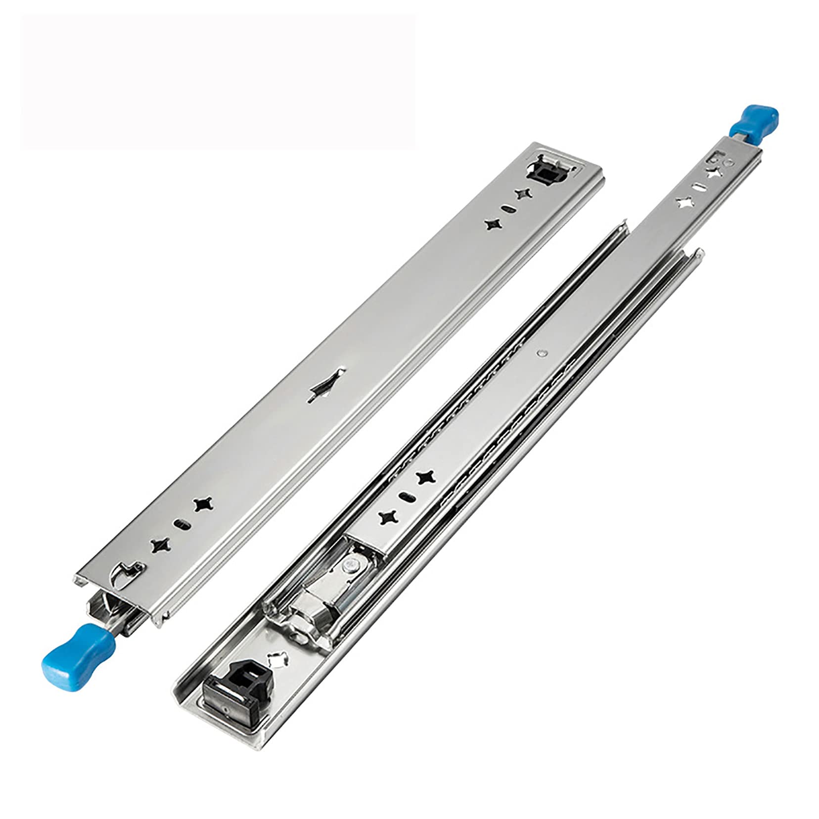 Soft Close Full Extension Ball Bearing Drawer Slides - Heavy Duty 3-Section Side Mount Cabinet Slides for Kitchen, Office & Workshop Storage Solutions