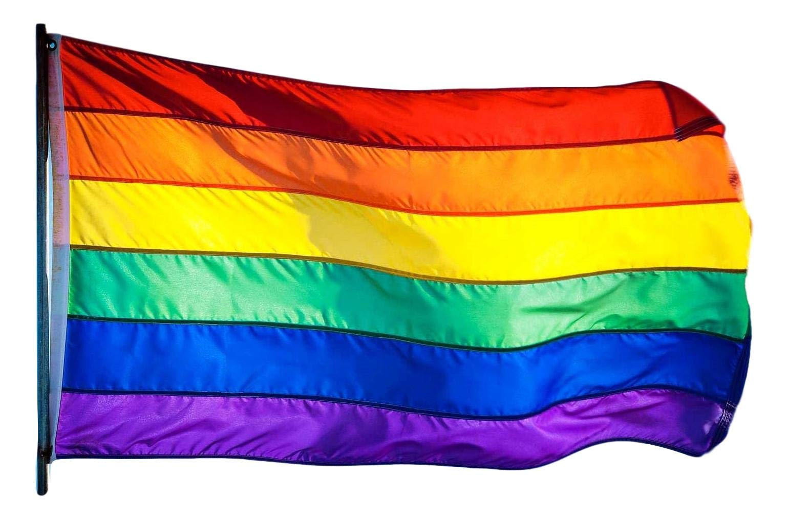 6x10 FT Rainbow Pride Flag - Premium SolarMax Nylon Outdoor Flag - Hand Sewn Stripes - Made in USA - LGBTQ+ Gay Lesbian Bisexual Transgender Flag - Perfect for Parades, Home Decoration & Outdoor Events