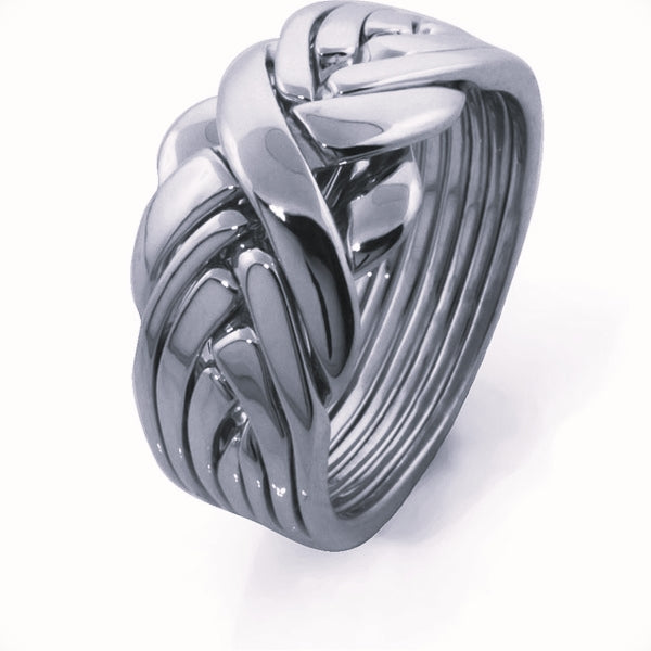 14K Gold Unisex 7 Band Puzzle Ring - Classic Interlocking Design for Couples & Puzzle Lovers - Perfect for Anniversaries, Weddings & Unique Gifts