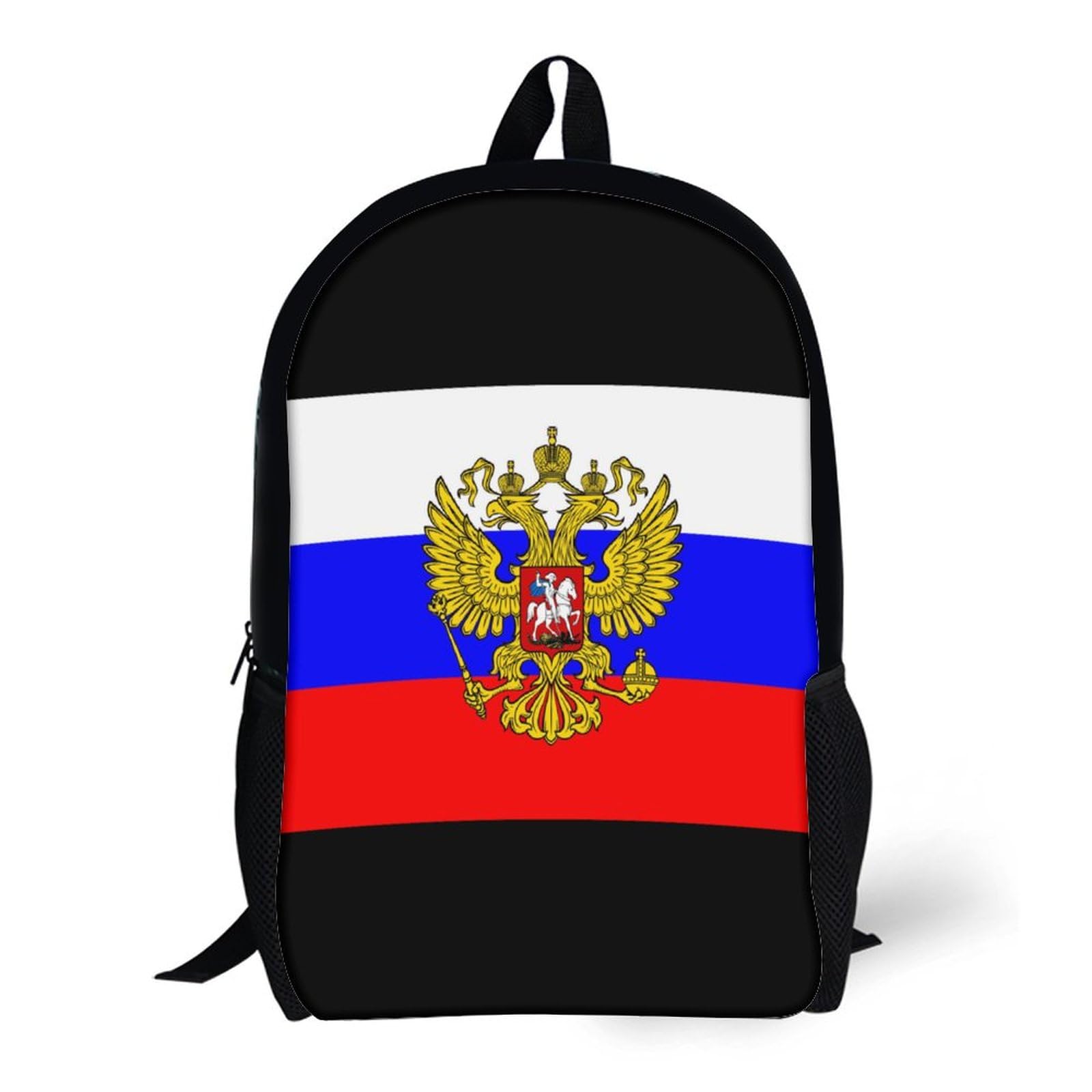 IOEDTHBJ Russia Coat of Arms & Flag 3D Printed Backpack - 17 Inch Laptop Bag for School, Work & Travel | Durable Computer Backpack for Men & Women | Perfect for Students, Professionals & Commuters