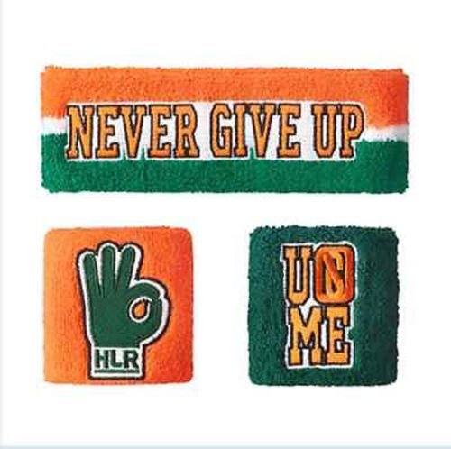 WWE John Cena Sweatbands & Wristbands 3-Piece Set - Durable Workout Wrist Support for Fitness, Gym & Wrestling Training