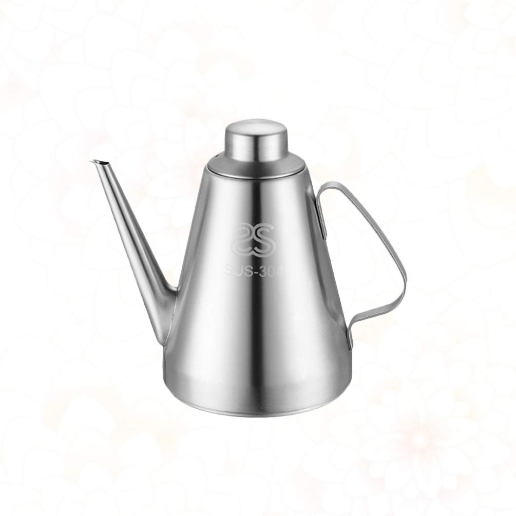 Stainless Steel Oil Dispenser Bottle - 12oz Vinegar & Sauce Bottle with Drip-Free Spout - Perfect for Kitchen, Restaurants & Salad Dressing
