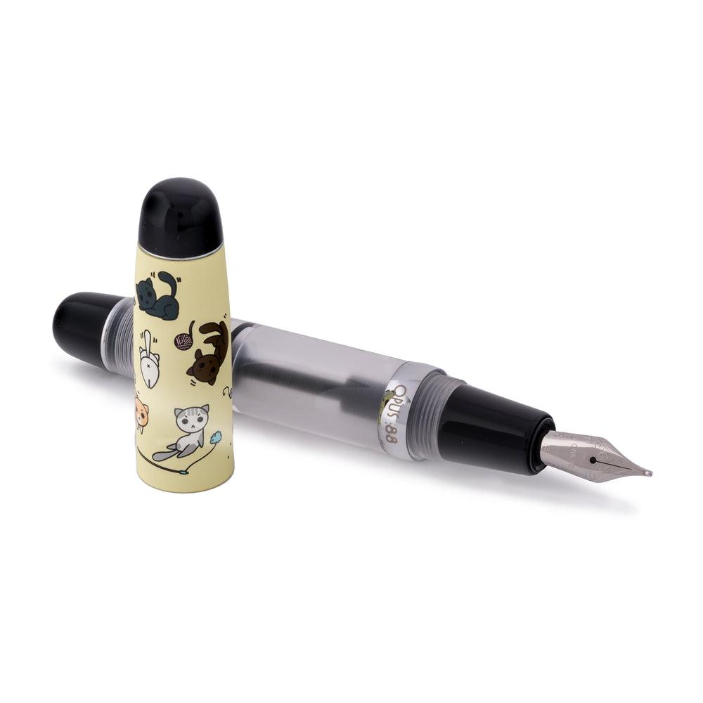 Opus 88 × Twenty Sides Grumpy Kitty Fountain Pen - Premium Japanese Eyedropper Fountain Pen for Writing, Journaling & Collectors (Ideal Gift for Cat Lovers & Stationery Enthusiasts)