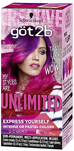 Got2b Unlimited Semi-Permanent Hair Color - 110 Sunburst Collection | Vibrant Hair Dye for Long-Lasting Color | Perfect for DIY Hair Coloring at Home & Special Occasions