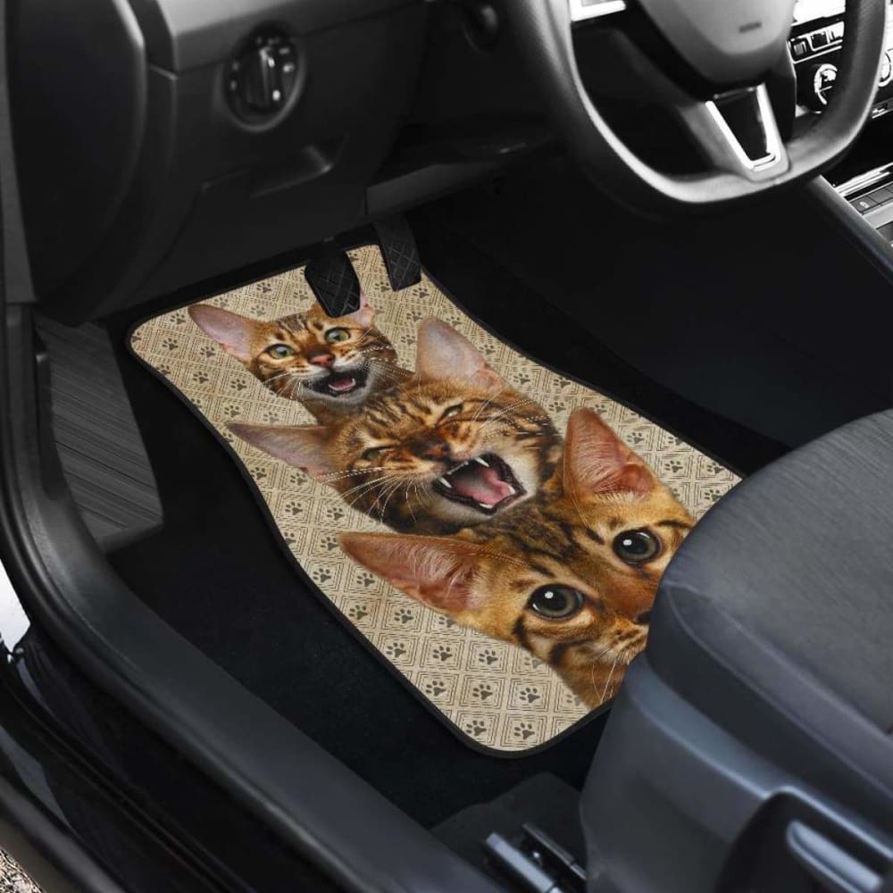 Premium Bengal Cat Car Floor Mats - Waterproof & Non-Slip for Cat Lovers - Perfect for SUV, Sedan & Truck - Funny Gift for Bengal Cat Enthusiasts