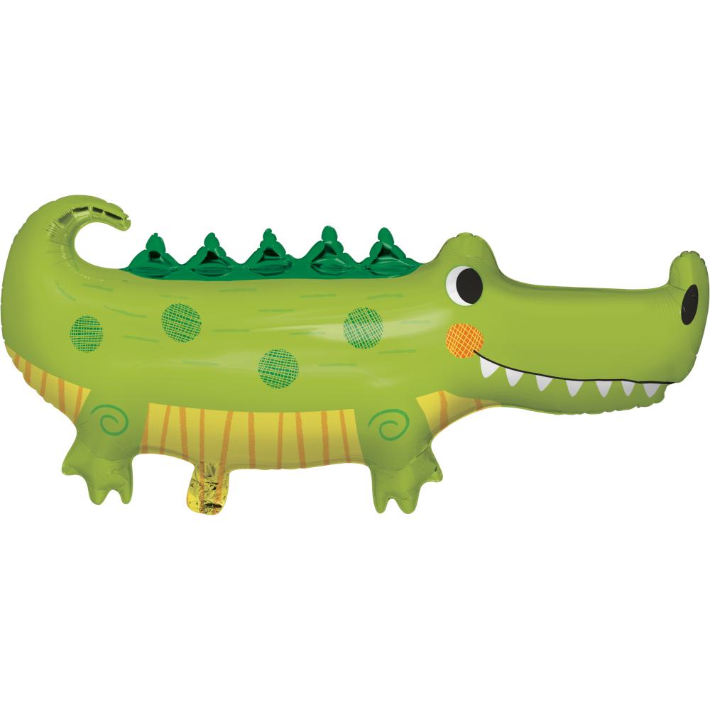 10 Pack Bulk Alligator Shaped Mylar Balloons for Birthday Parties, Baby Showers & Jungle Theme Decorations