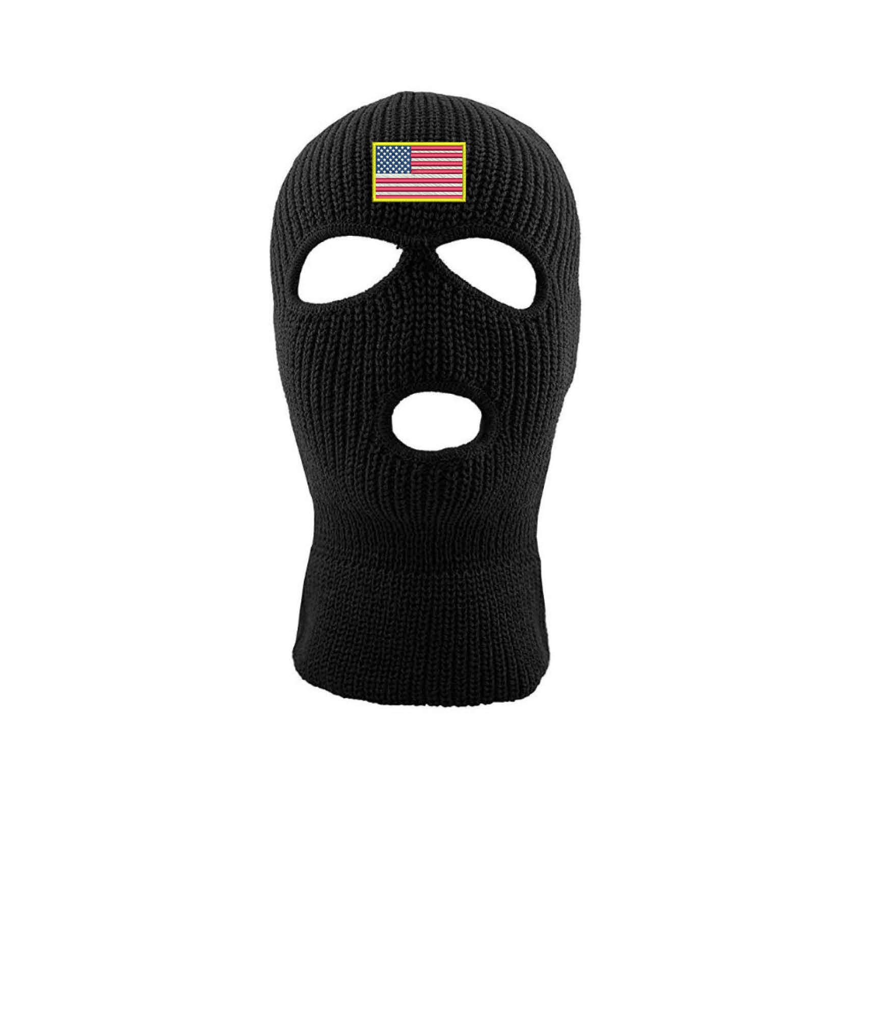 ALLNTRENDS USA Flag Embroidered 3-Hole Face Mask - Warm Winter Ski Beanie for Adults - Perfect for Skiing, Snowboarding & Outdoor Winter Activities