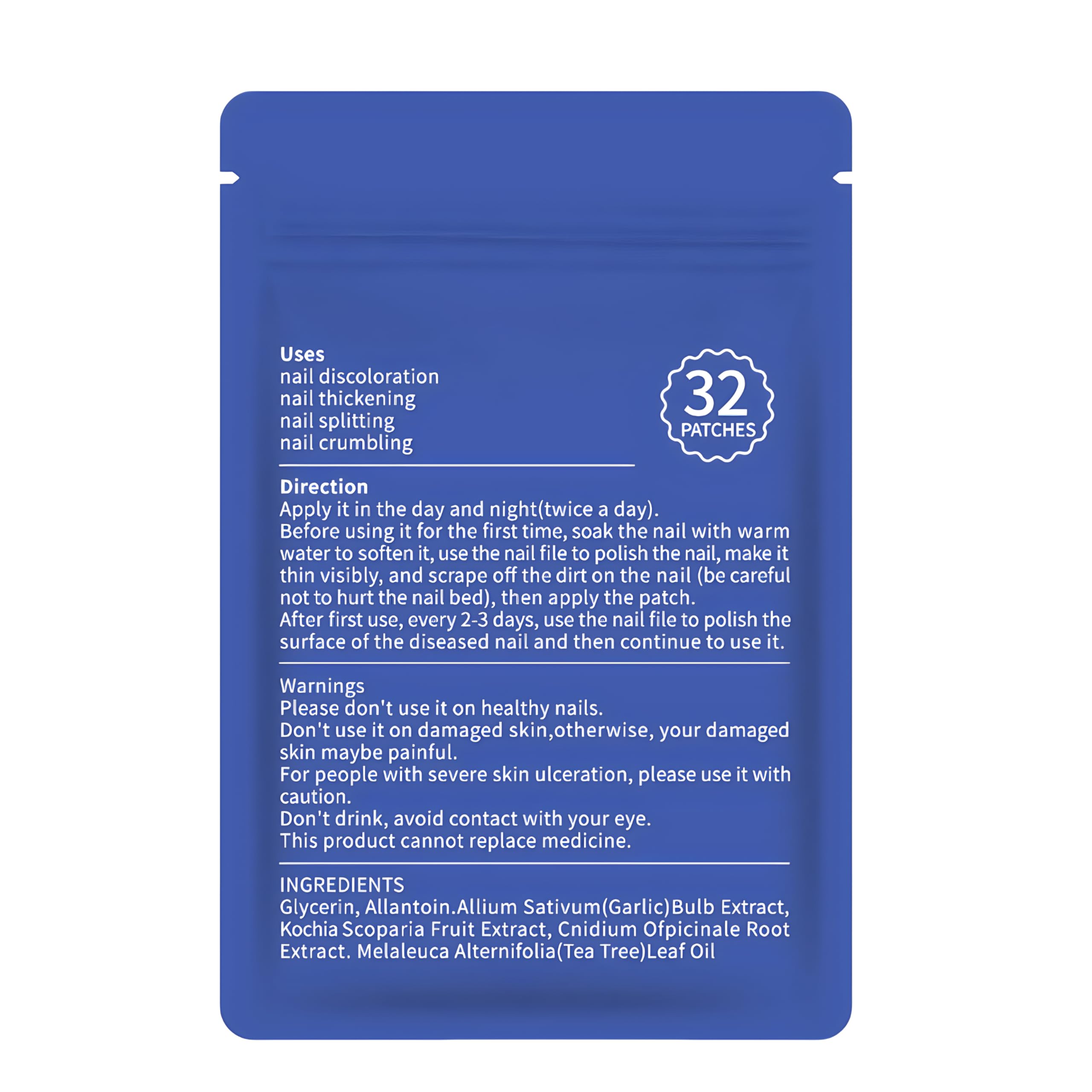 Extra Strength Toenail Fungus Treatment - 32 Pcs Antifungal Nail Patches for Damaged & Discolored Nails | 8-Hour Overnight Renewal | Effective Nail Fungus Remover for Athlete's Foot & Toenail Restoration | Home Foot Care Solution