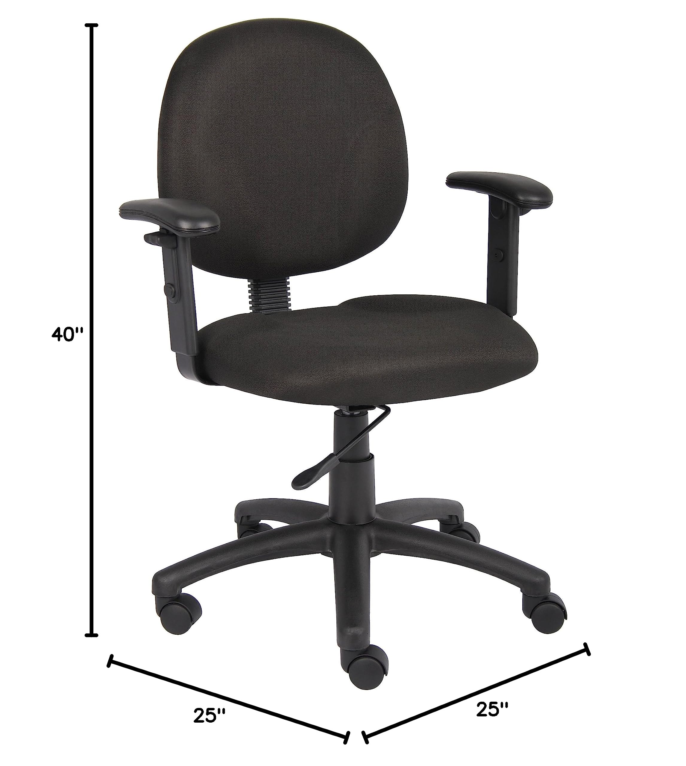Premium Black Diamond Task Chair with Adjustable Arms - Ergonomic Office Chair for Home & Business Workspaces - Comfortable Computer Desk Chair for Long Hours of Work or Gaming