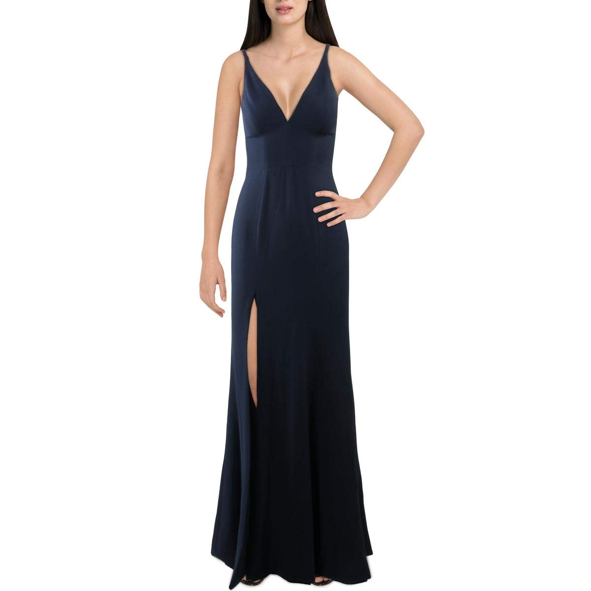 Elegant Iris Spaghetti Strap Plunging Neckline Long Maxi Dress for Women - Perfect for Evening Parties, Weddings & Summer Vacations