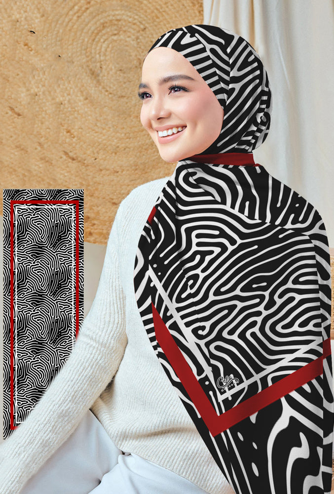 Jenan Printed Hijab Scarf - Soft Muslim Headscarf for Women - Perfect for Daily Wear, Prayer & Special Occasions