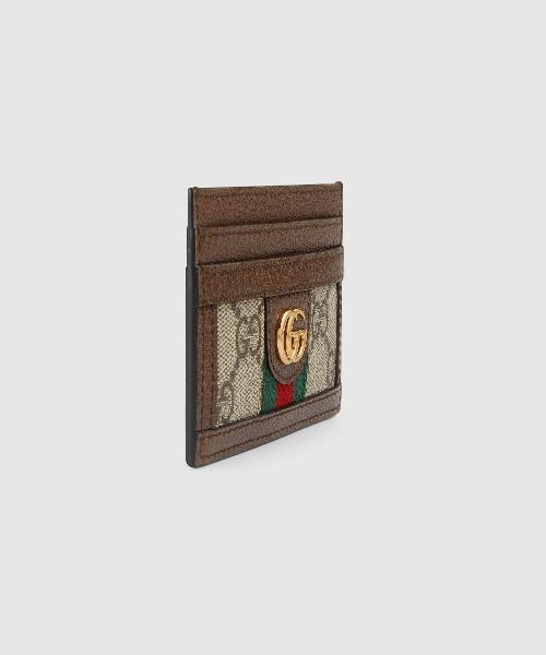 Gucci Ophidia GG Monogram Card Holder Wallet - Slim RFID Blocking Credit Card Case for Women & Men | Perfect for Everyday Use, Travel & Business