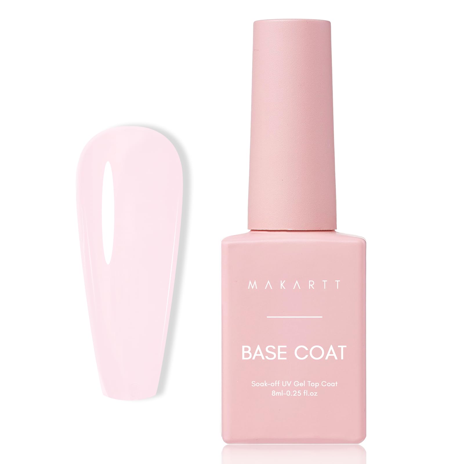 Makartt Ballerina Pink Rubber Base Gel - Long Lasting UV Nail Polish for Salon & Home Manicure