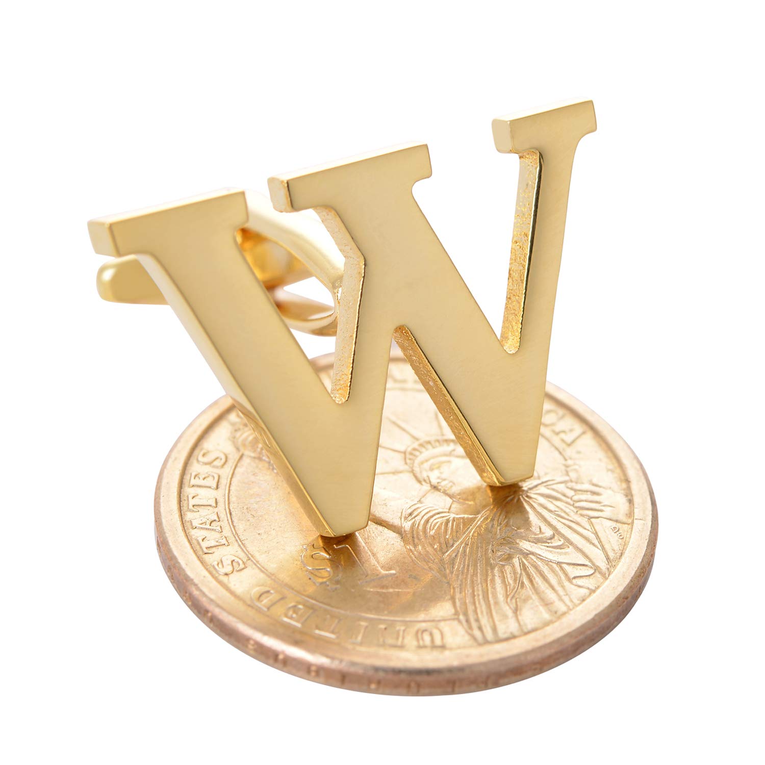 Stylish Men's Gold Alphabet Cufflinks - Premium 1 Pair Set with Elegant Gift Box - Perfect for Weddings, Business Meetings & Formal Occasions