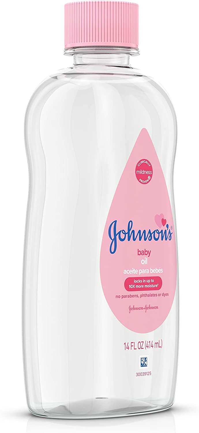 Johnson's Baby Oil 14oz - 12 Pack for Baby Massage & Skin Care