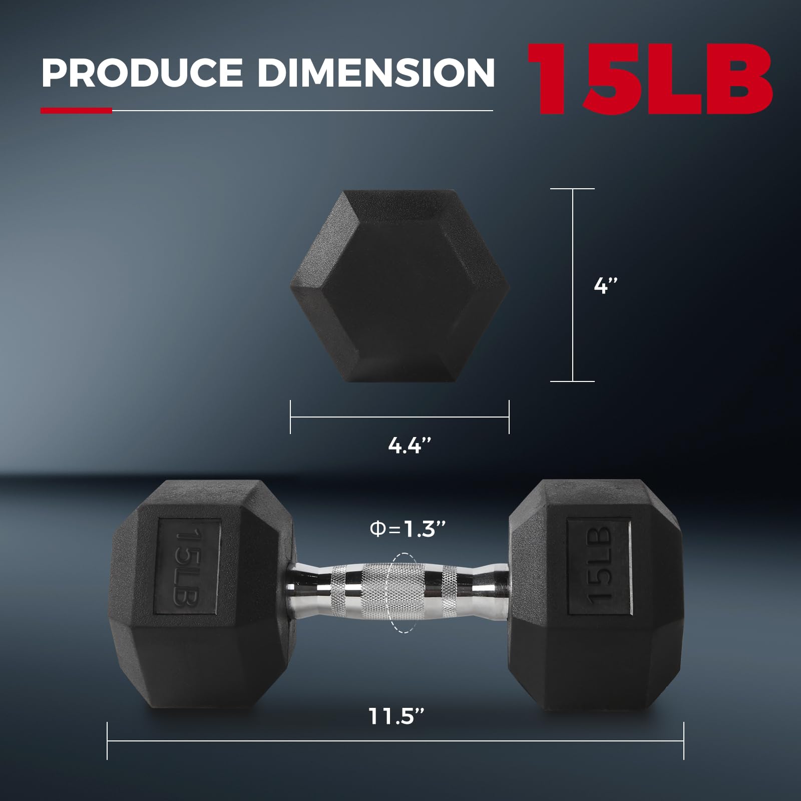 RitFit 5-300LBS Rubber Encased Hex Dumbbell Set with Optional Rack - Home Gym Strength Training Equipment, Non-Slip Coated Hand Weights for Weightlifting, CrossFit & Full Body Workouts - Perfect for Home Gym, Garage Fitness & Personal Training