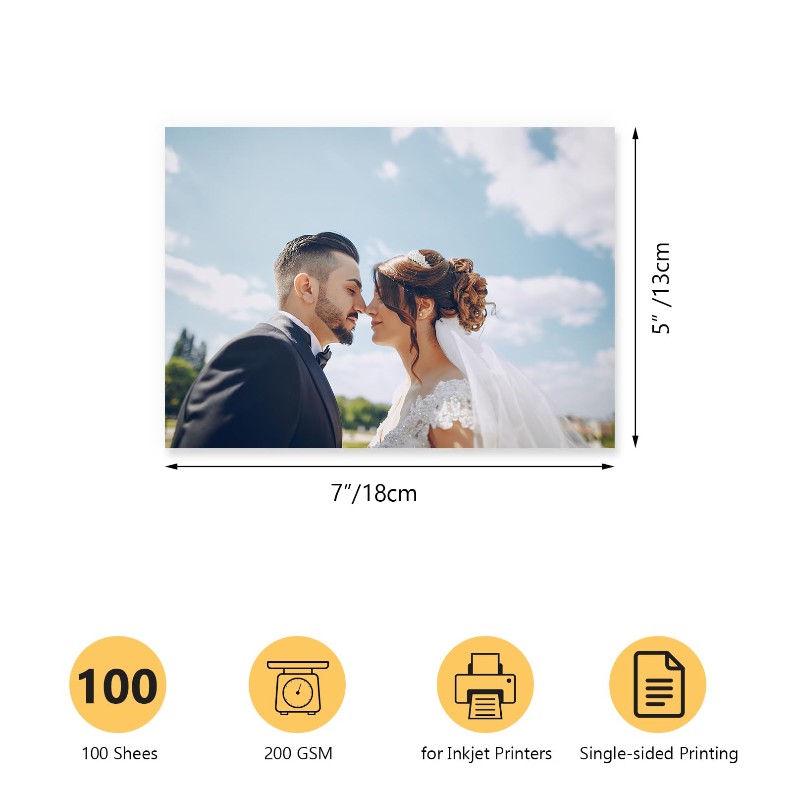 Premium Schliersee 100 Sheets 200 GSM Glossy Photo Paper for 5x7 Inkjet Printer - High-Quality Photo Printing for Home, Office & Professional Photography Projects