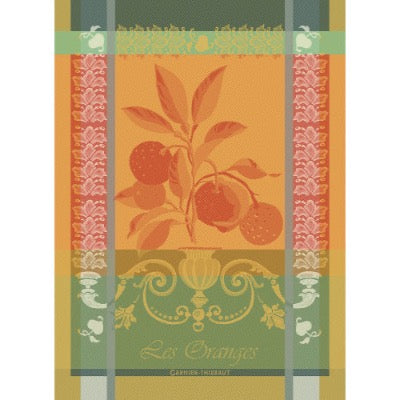 Premium Mandarin Orange Print Tea Towels - Soft, Absorbent Kitchen Towels for Drying Dishes & Decor - Perfect for Farmhouse, Rustic, and Vintage Style Kitchens