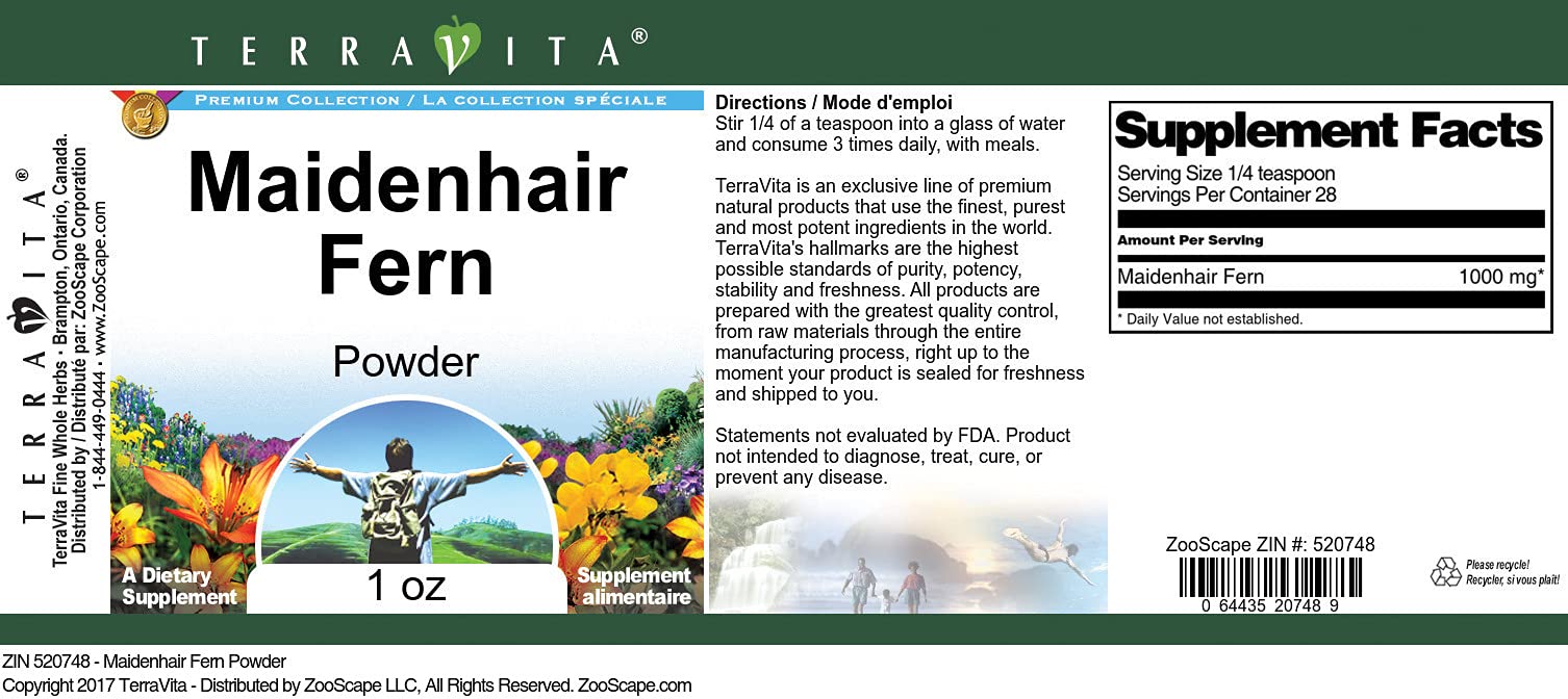 Premium Maidenhair Fern Powder (1 oz, 3 Pack) - Natural Hair Growth Supplement for Stronger, Healthier Hair - Use in Smoothies, Teas & DIY Hair Masks