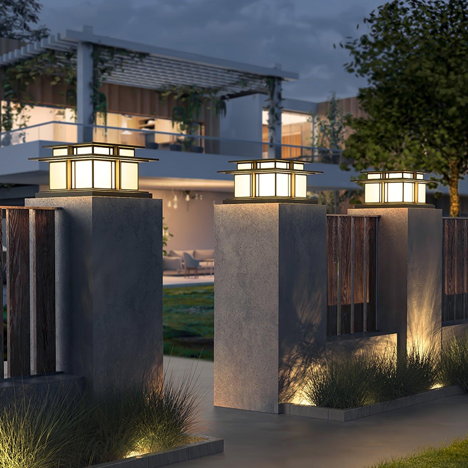 Boilyn Solar Powered Outdoor Pillar Lights - Waterproof Garden Pathway Lighting for Patio, Yard, and Driveway Decoration