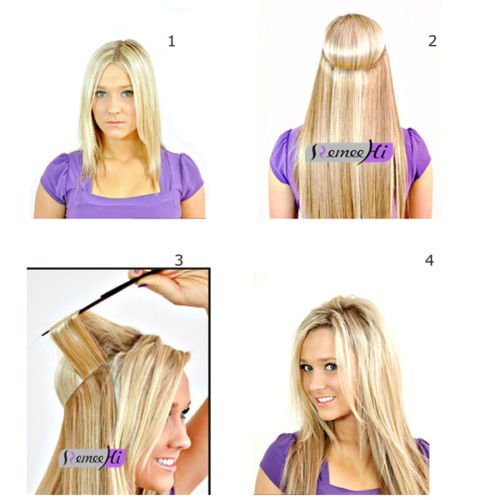 Remeehi Straight Invisible Wire Micro Hair Extensions - 100% Remy Human Hair, 20 Inches, 80g, #1B Natural Black - Perfect for Daily Wear, Parties & Special Occasions