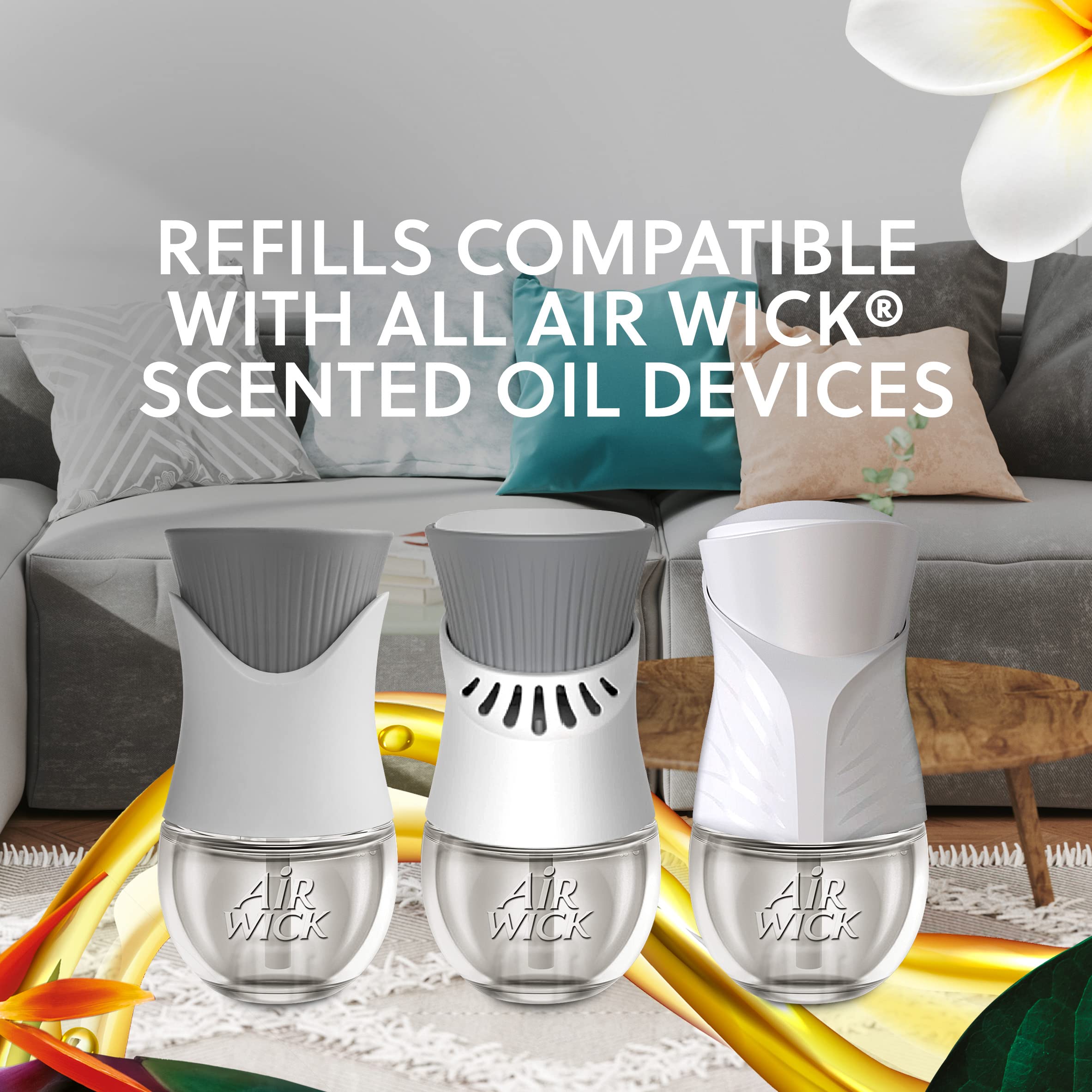 Air Wick Plug in Scented Oil Refill, 2 Count - Paradise Retreat Fragrance, Essential Oil Air Freshener for Home, Office & Bathroom | Long-Lasting Aroma & Relaxing Scent