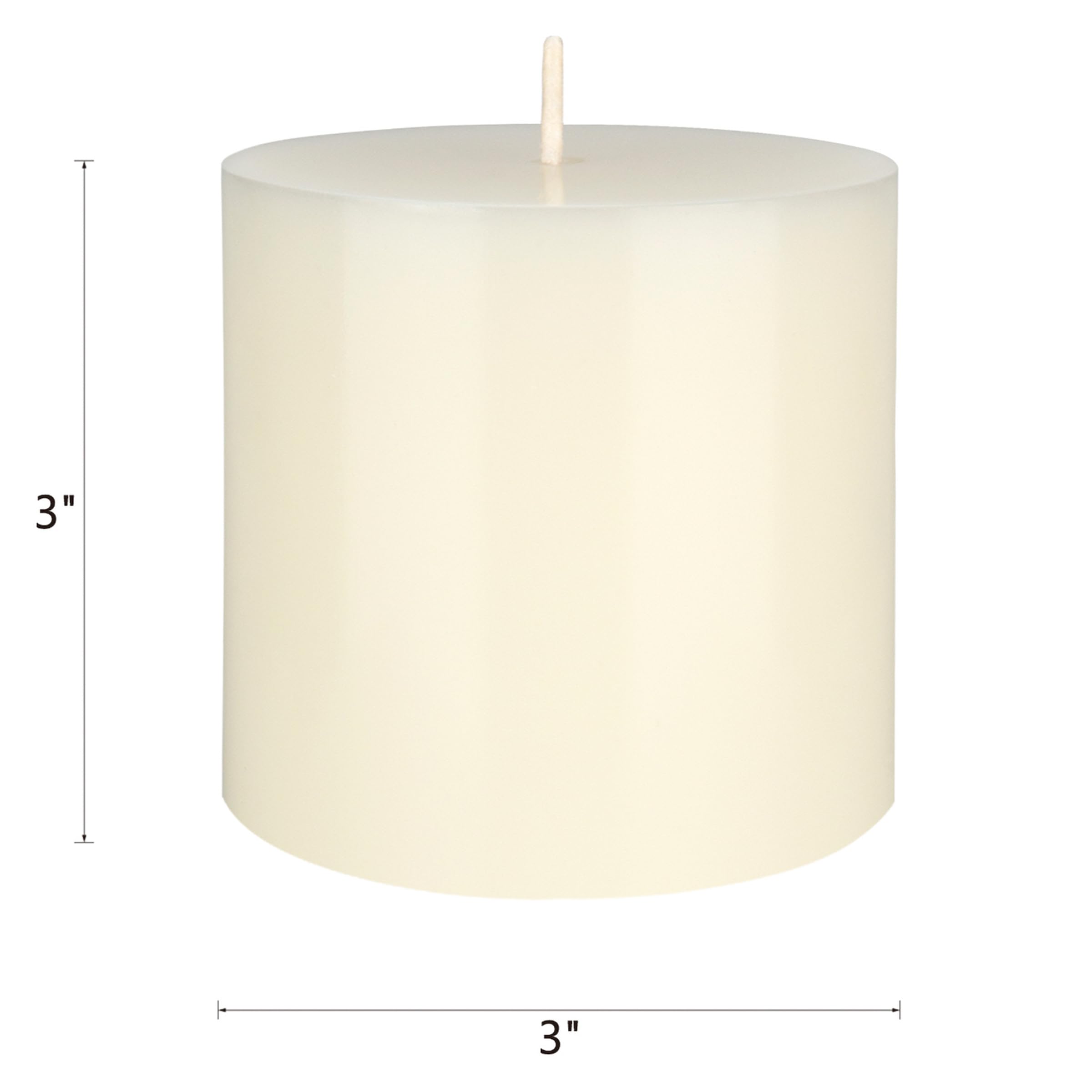 Premium Unscented Ivory Pillar Candle - 3