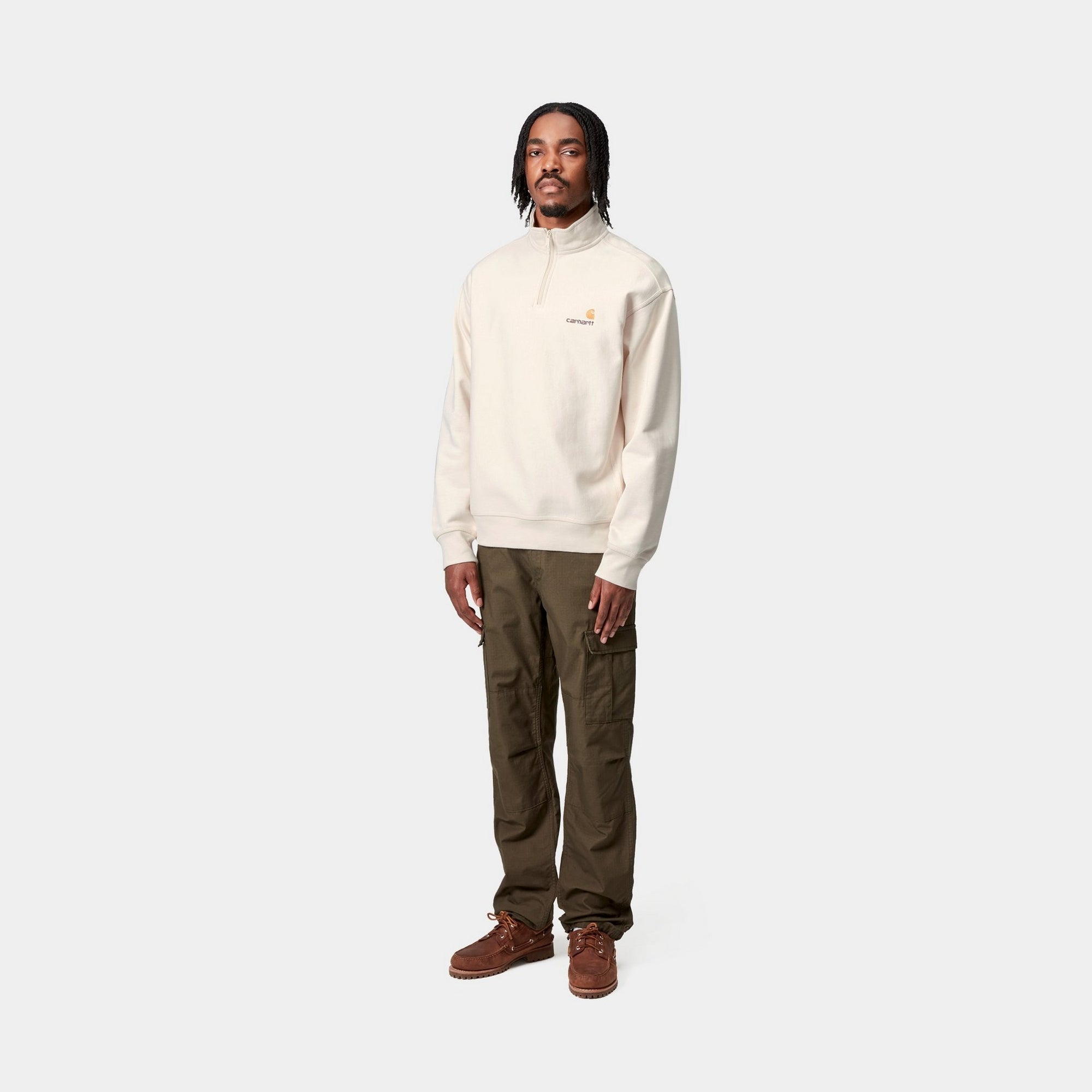 Half Zip American Script Sweatshirt - Comfortable Pullover Hoodie for Men & Women | Natural Cotton Blend | Perfect for Casual Wear, Gym & Outdoor Activities
