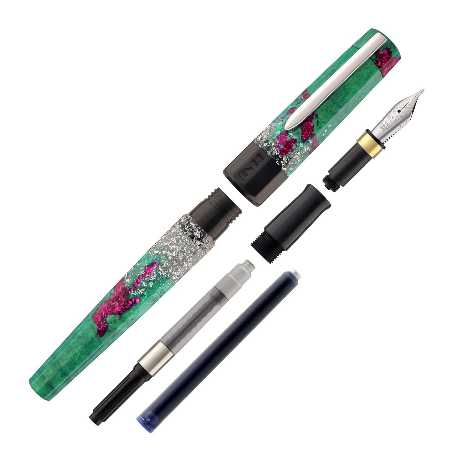 BENU Euphoria Fountain Pen - Pink Guava with Medium Nib | Premium Writing Instrument for Journaling, Calligraphy & Gift Giving