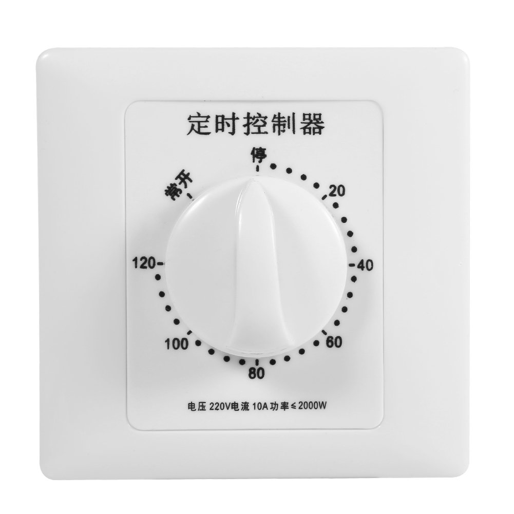 220V AC 30/60/120 Minute Countdown Timer Switch - High Power Mechanical Timer for Water Heater, Pump & Fan Control - 86 Panel Mount - Perfect for Home, Office & Industrial Use