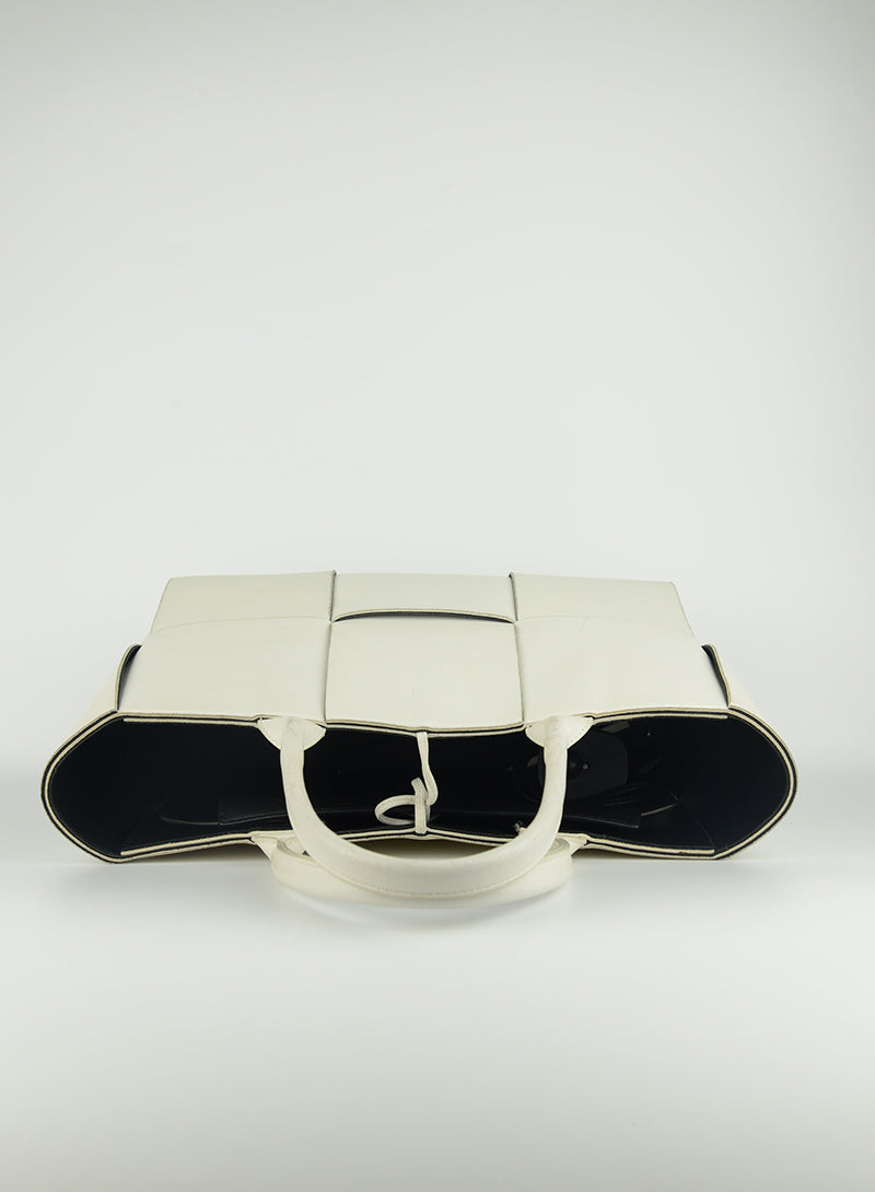 Bottega Veneta White Leather Arco Tote Bag - Luxury Designer Handbag for Women, Perfect for Work, Travel & Everyday Use