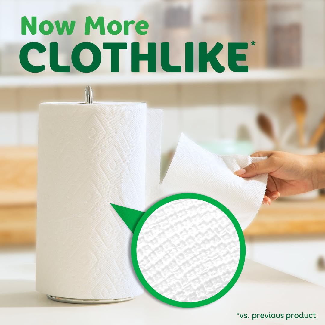 Bounty Full Sheet White Paper Towels, 2 Triple Rolls (Equals 6 Regular Rolls) - Super Absorbent & Strong for Kitchen, Cleaning & Household Use