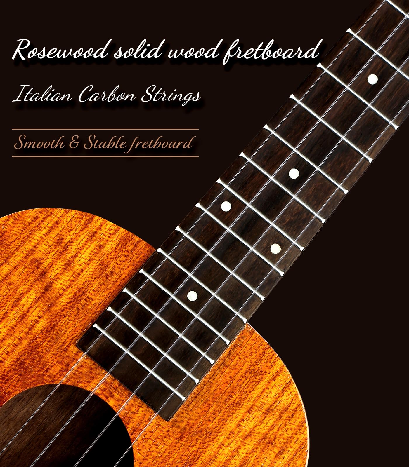 Premium KOA Acacia Wood Concert Ukulele 23 Inch - Professional Hawaiian Ukelele Kit for Adults & Beginners with Gig Bag, Tuner, Strings, Strap, Picks & Cleaning Cloth - Perfect for Music Lessons, Beach Performances & Family Gatherings