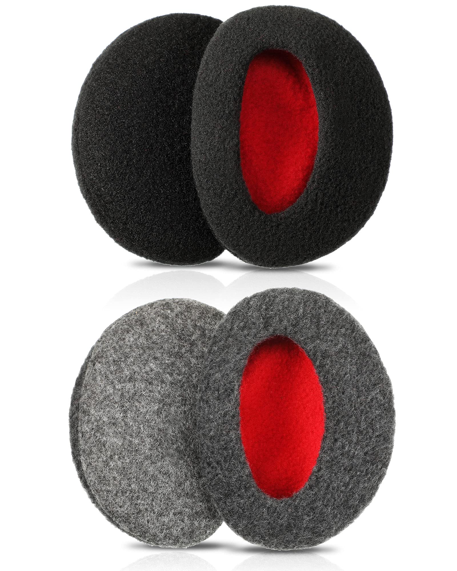 SATINIOR 2 Pairs Bandless Earmuffs - Winter Ear Warmers & Covers for Women & Men - Soft Fleece Ear Protection for Cold Weather - Perfect for Outdoor Activities, Skiing, Running & Work