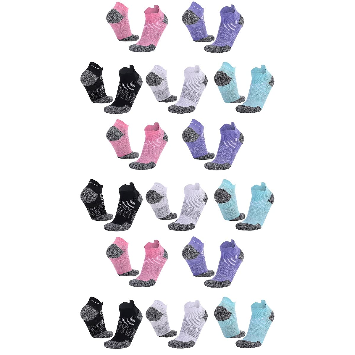 DOITOOL 15-Pack Breathable Cotton Low Cut Athletic Socks for Men & Women - Running, Gym, Workout & Daily Comfort - Moisture Wicking & Cushioned Support for All-Day Wear