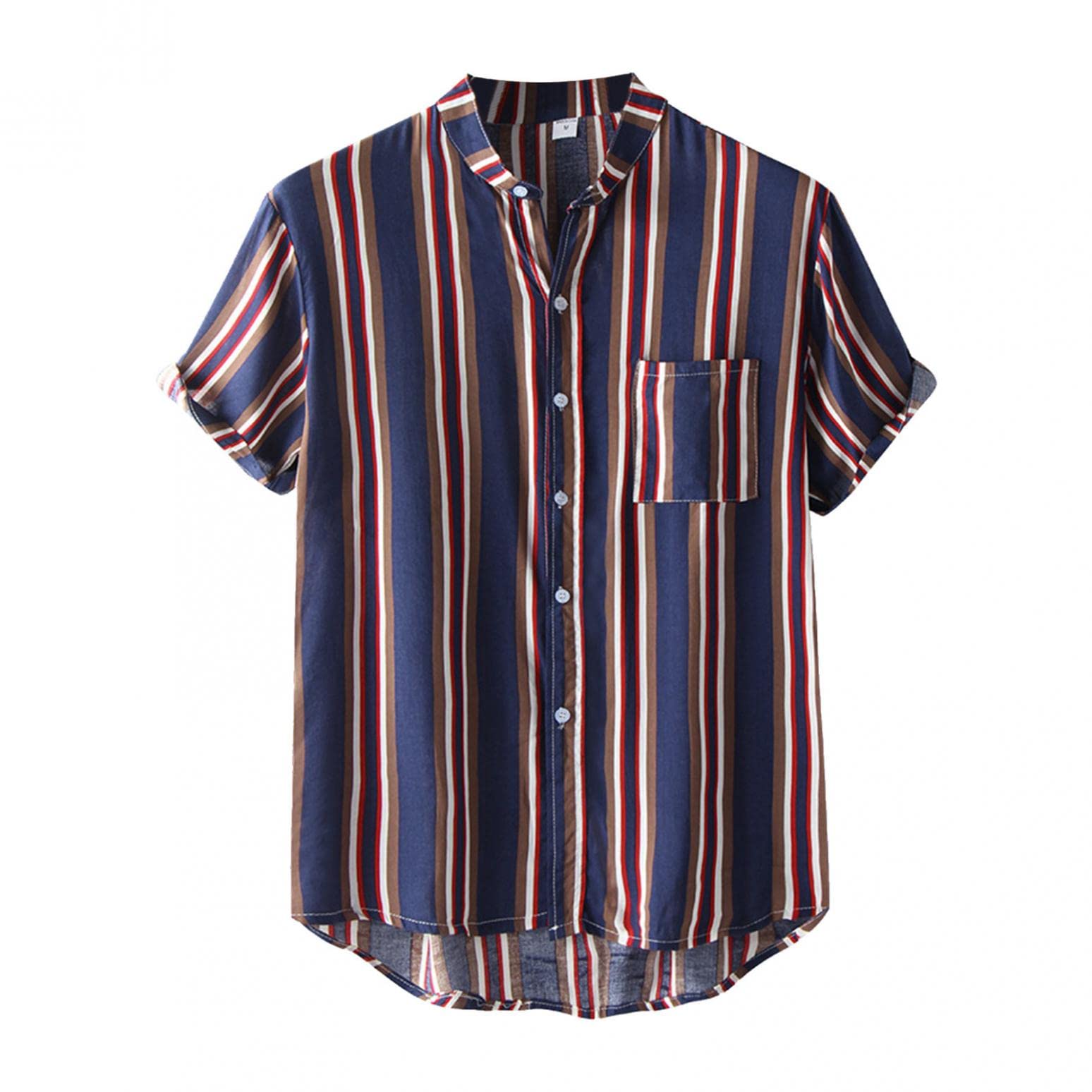 NOLDARES Men's Hawaiian Shirts Short Sleeve - Full Printed Tropical Floral Linen Shirt, Relaxed Fit Casual Button Down Beach Shirt for Summer Vacation, Pool Party & Island Getaway