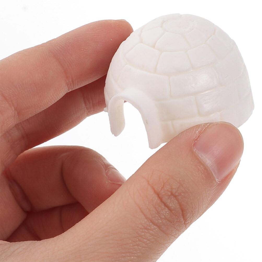 10pcs Mini Igloo Figurines - Lifelike Arctic Ice House Models for Dollhouse Decor, Cake Toppers & Micro Landscapes | Miniature Igloo Statues for Winter Scenes, Christmas Displays & Educational Toys